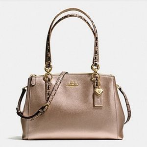 COACH mini Christie Carryall Gold Exotic shoulder